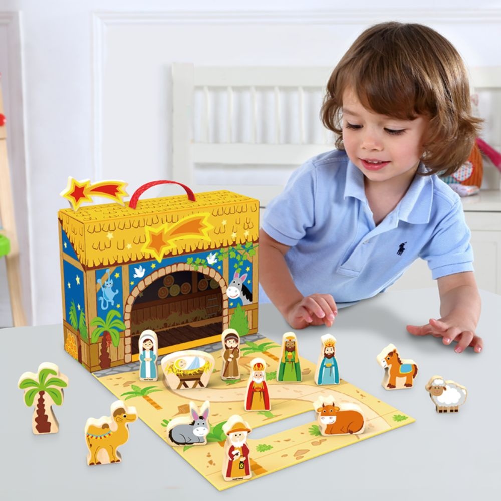 hi Pando - Nativity Scene - Wooden Christmas Story Play Box Set - Image 3