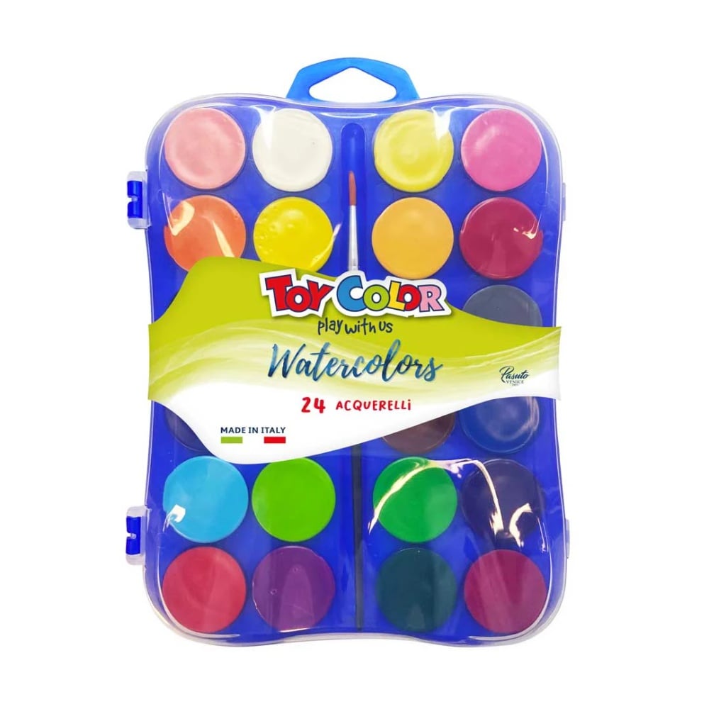 Toy Color - Watercolour Pallet & Paint Brush - Titanium & Gluten-Free - 24 Colours - Image 5
