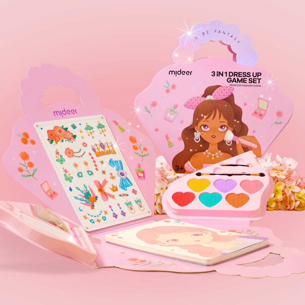 Mideer - 3-in-1 Makeup and Dress Up Arts & Crafts Book Set: Princess Fashion Show - Image 3
