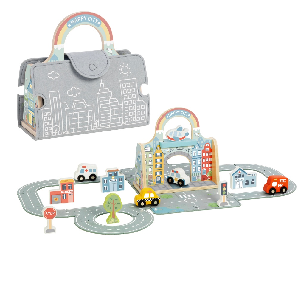 TookyToy - Pretend Play Story Box: City Toy Set in Carry Case - Image 2
