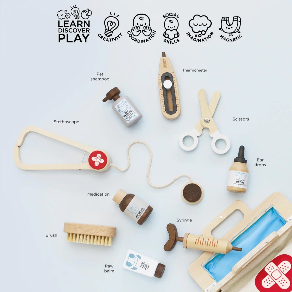 Le Toy Van - Wooden Animal Vet Set - 10pcs - Image 3