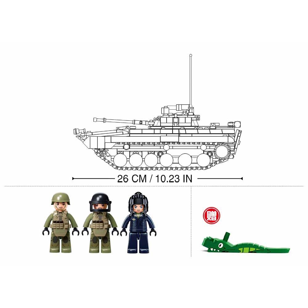 Sluban Building Set: Model Bricks - BMP Infantry Fighting Vehicle - 738pcs - Image 5