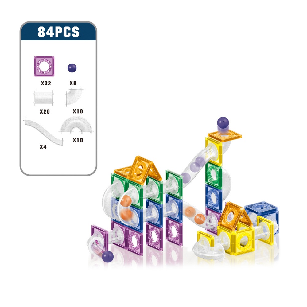 Cogo - Magnetic Tiles with Track Ball - 84 Pieces - Image 3