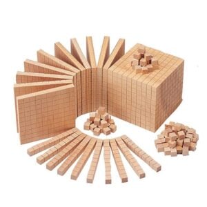 EDX Education - Wooden Base Ten Blocks - Maths Manipulative - 121pcs