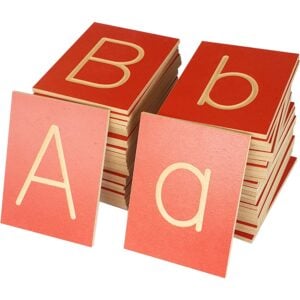 Greenbean - Grooved Letter Plates - Upper & Lower Case - 52pcs - Solid Beech Wood