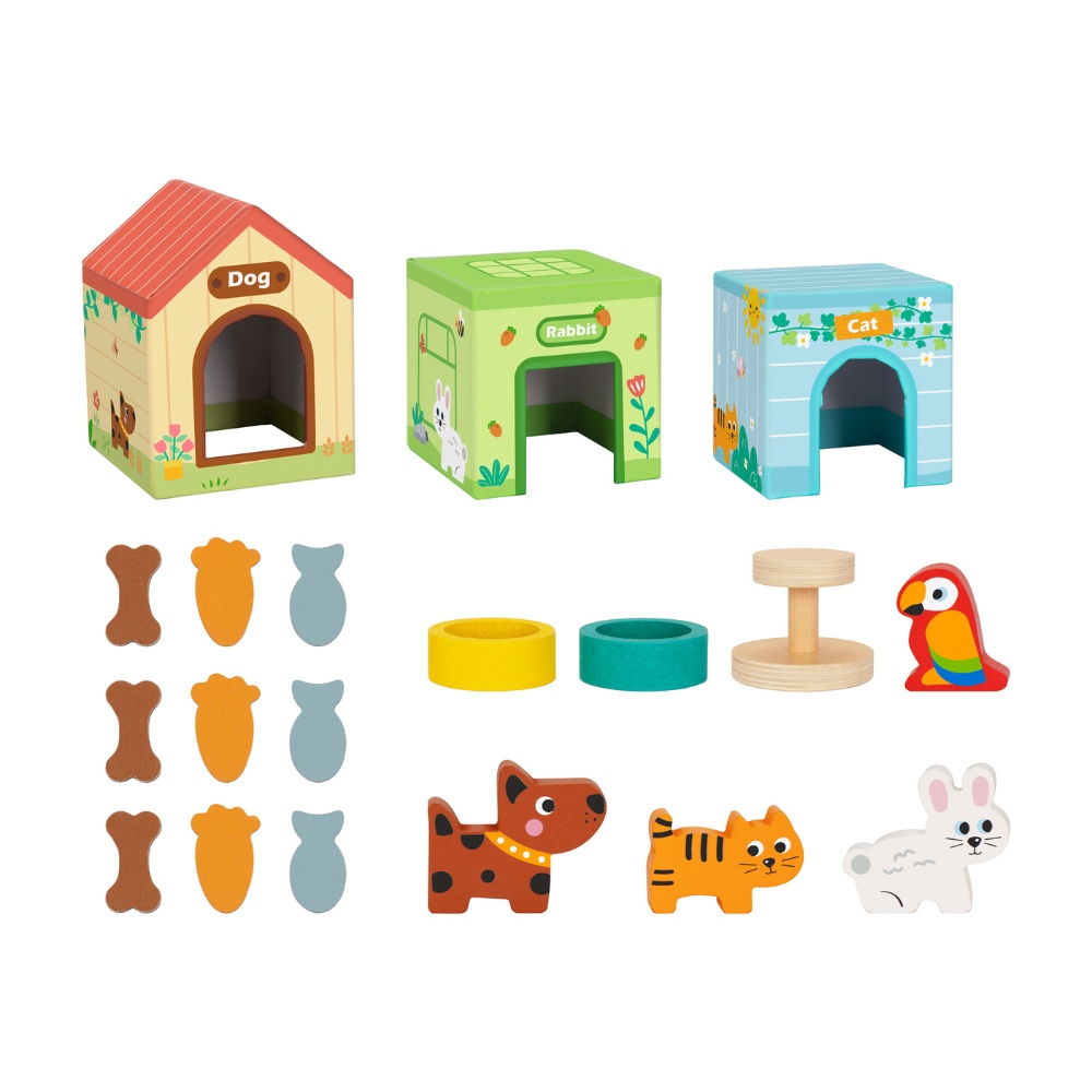 hi Pando - Wooden Pet Home Play Set - 19pcs - Image 3