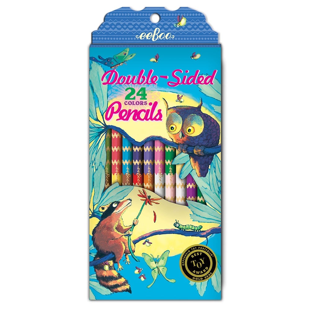 eeBoo - Raccoon and Owl 12 Double Sided Pencils -** - Image 2