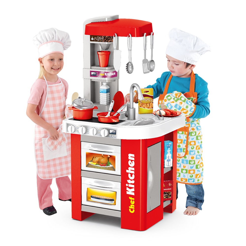 Cogo - Pretend & Play Kitchen Set with Light & Sound Effects - Red - 49 Pieces-** - Image 2