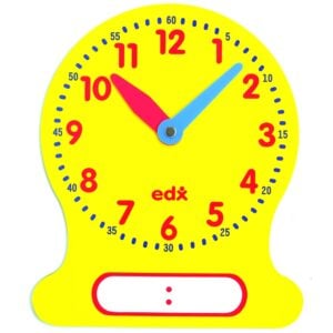 EDX Education - Clock Write & Wipe - Demo - 12Hr Magnetic - 1pcs