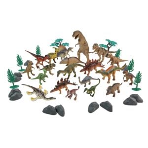 Greenbean - Dinosaur Playset Bucket - 40 Pieces Figures & Accessories for Kids Ages 3+