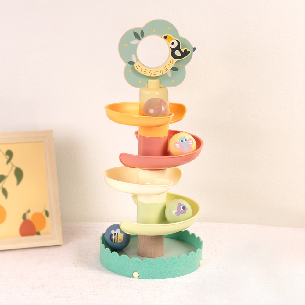 TookyToy - Ball Drop Tree Wooden Activity Toy for Toddlers - 10 Pieces - Image 4