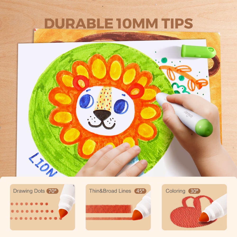 Jar Meló - Washable Markers - 24 Non-Toxic Colours with Conical Tips - Image 5