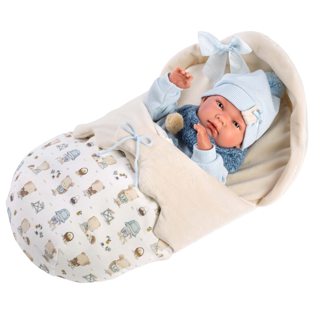 Llorens - Anatomically Correct Baby Boy Doll with Outfit & Sleeping-Bag: Nico - 40cm - Image 3