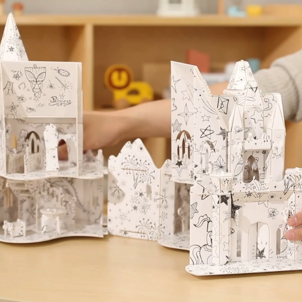 TookyToy - 3D Colouring Puzzle Book - Castles - 62 Pieces - Image 3