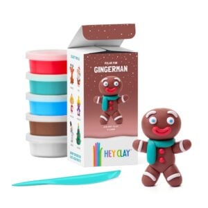 Hey Clay - Modelling Air-Dry Clay with Fun Interactive App - Ginger Man, Christmas Series, 5 cans