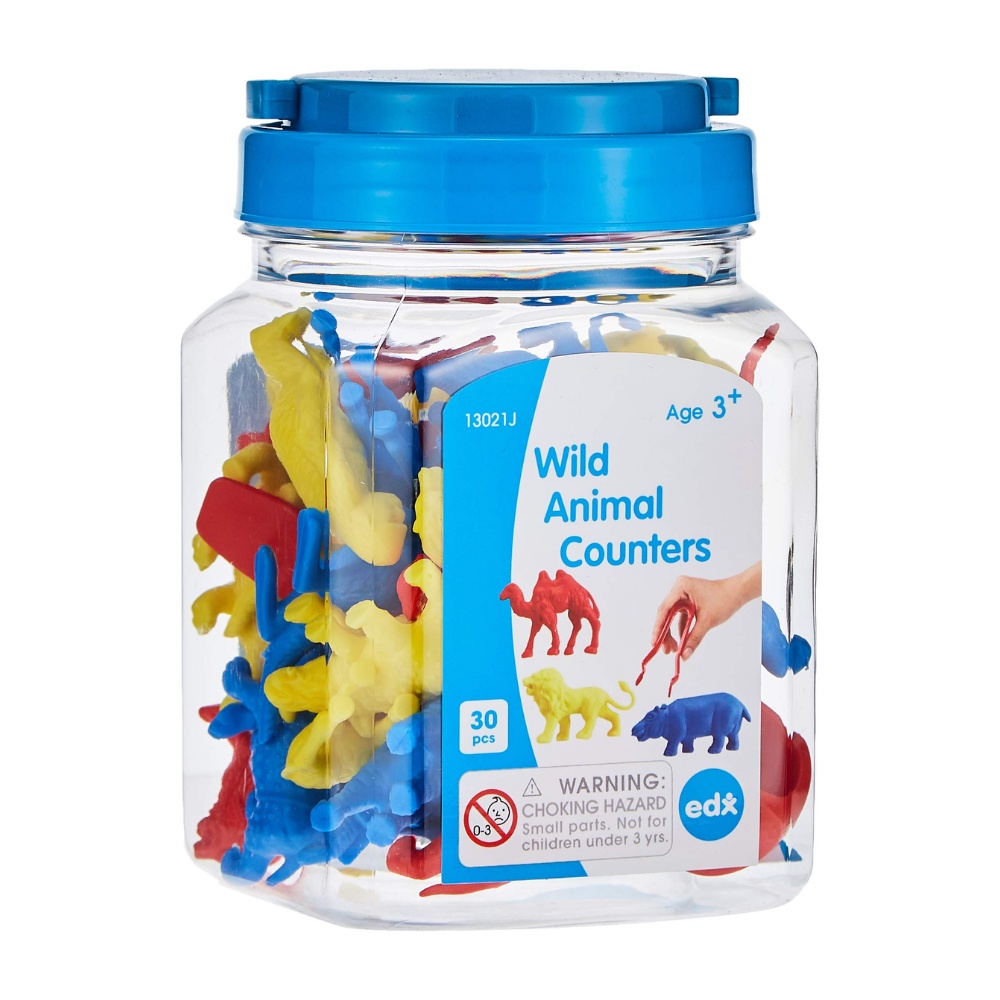 EDX Education - Wild Animal Counters & Tweezer in Jar - 30pcs Math Manipulative - Image 5