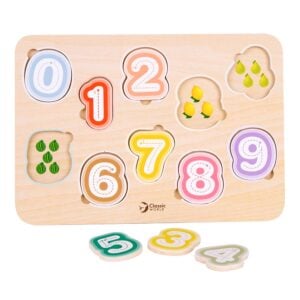 Classic World - Numbers & Fruit - Counting & Tracing Wooden Puzzle - 10pcs
