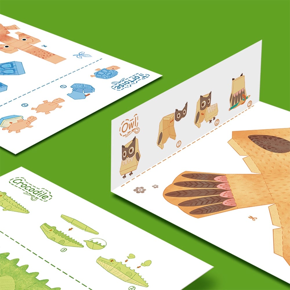 Mideer - 3D Animal Themed Origami Paper Craft Set - Image 4