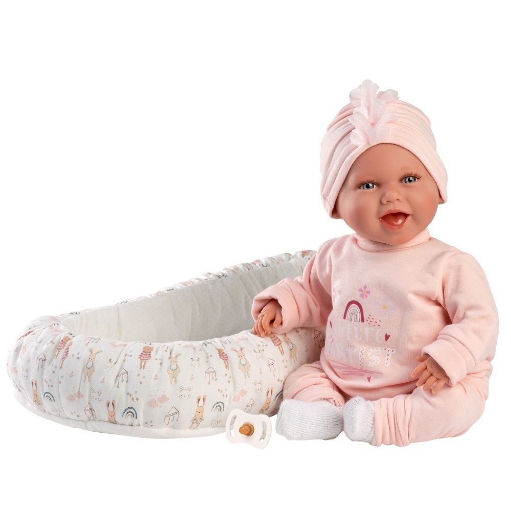 Llorens - Baby Girl Doll with Laughing Mechanism, Clothing & Cushion: Mimi - 42cm - Image 9