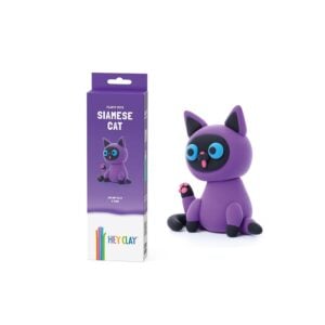 Hey Clay - Modelling Air-Dry Clay with Fun Interactive App - Siamese cat, series Fluffy Pets, 3 cans
