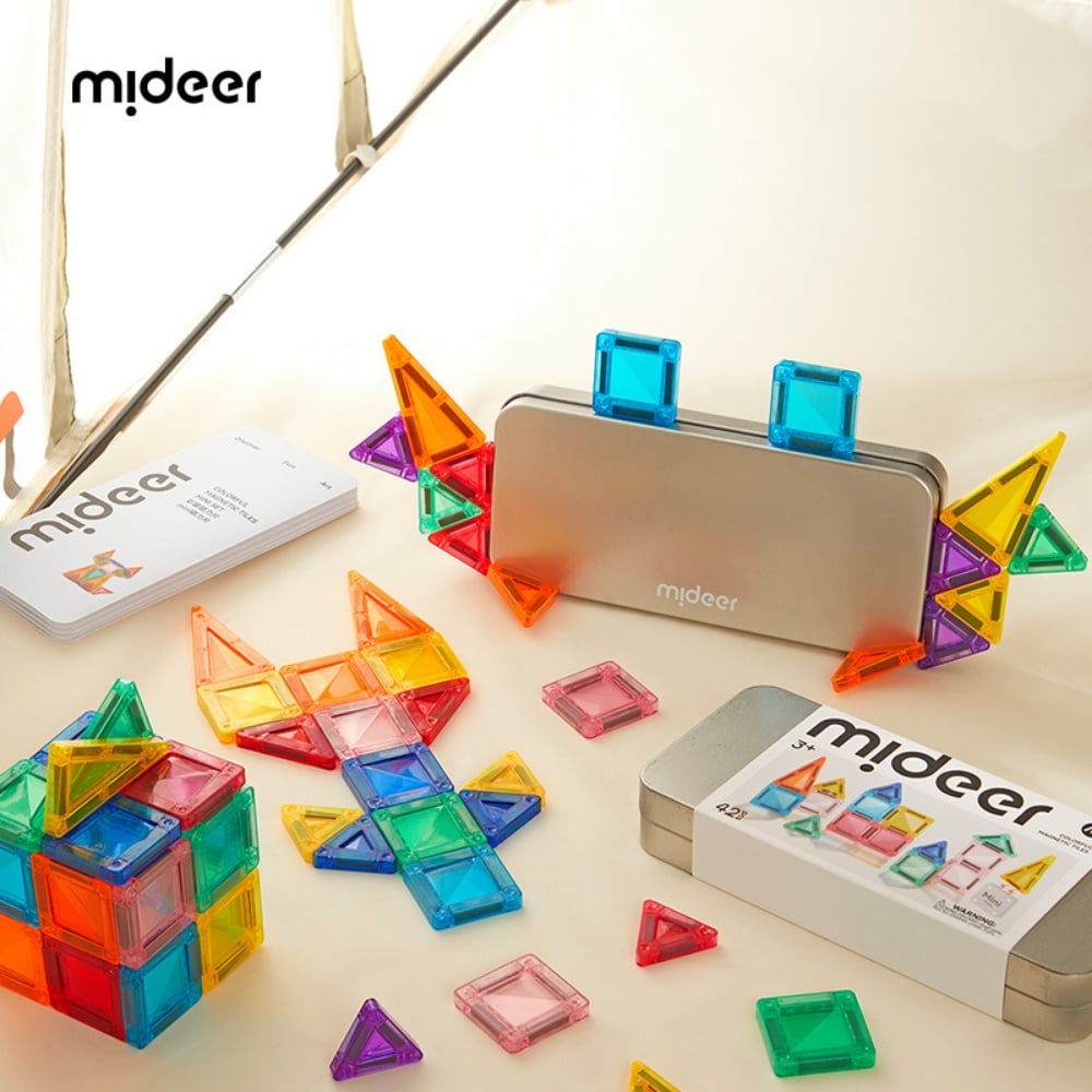 Mideer - Colourful Mini Magnetic Tiles Building Set - 42pcs - Image 2