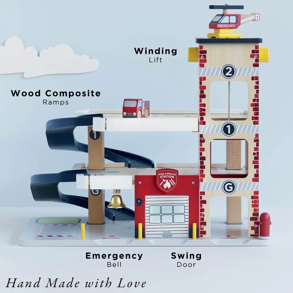 Le Toy Van - Fire & Rescue Wooden Garage - Image 3