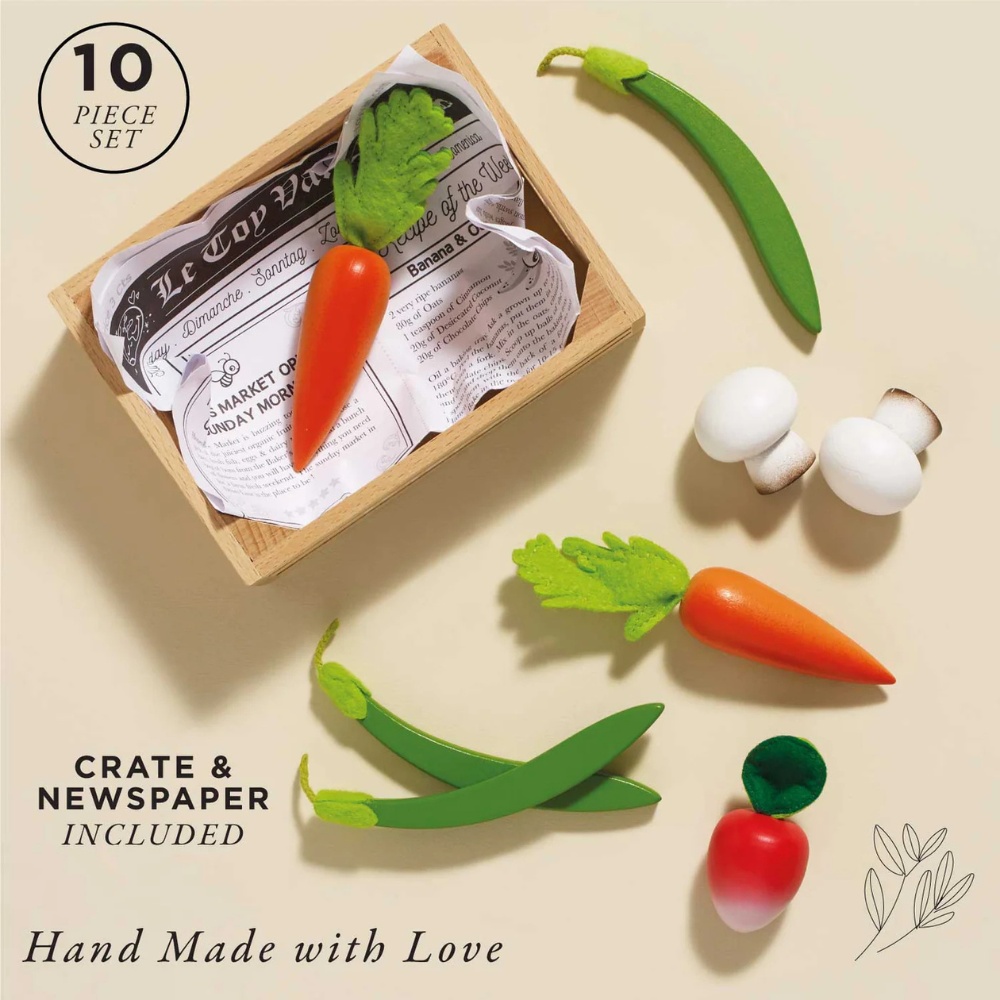 Le Toy Van - Wooden Harvest Vegetables Food Crate - 10pcs - Image 3
