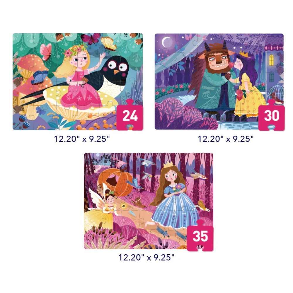 Mideer - Level Up Jigsaw Puzzle for Kids - 3-in-1 - Level 3 Princess Romance - Image 3