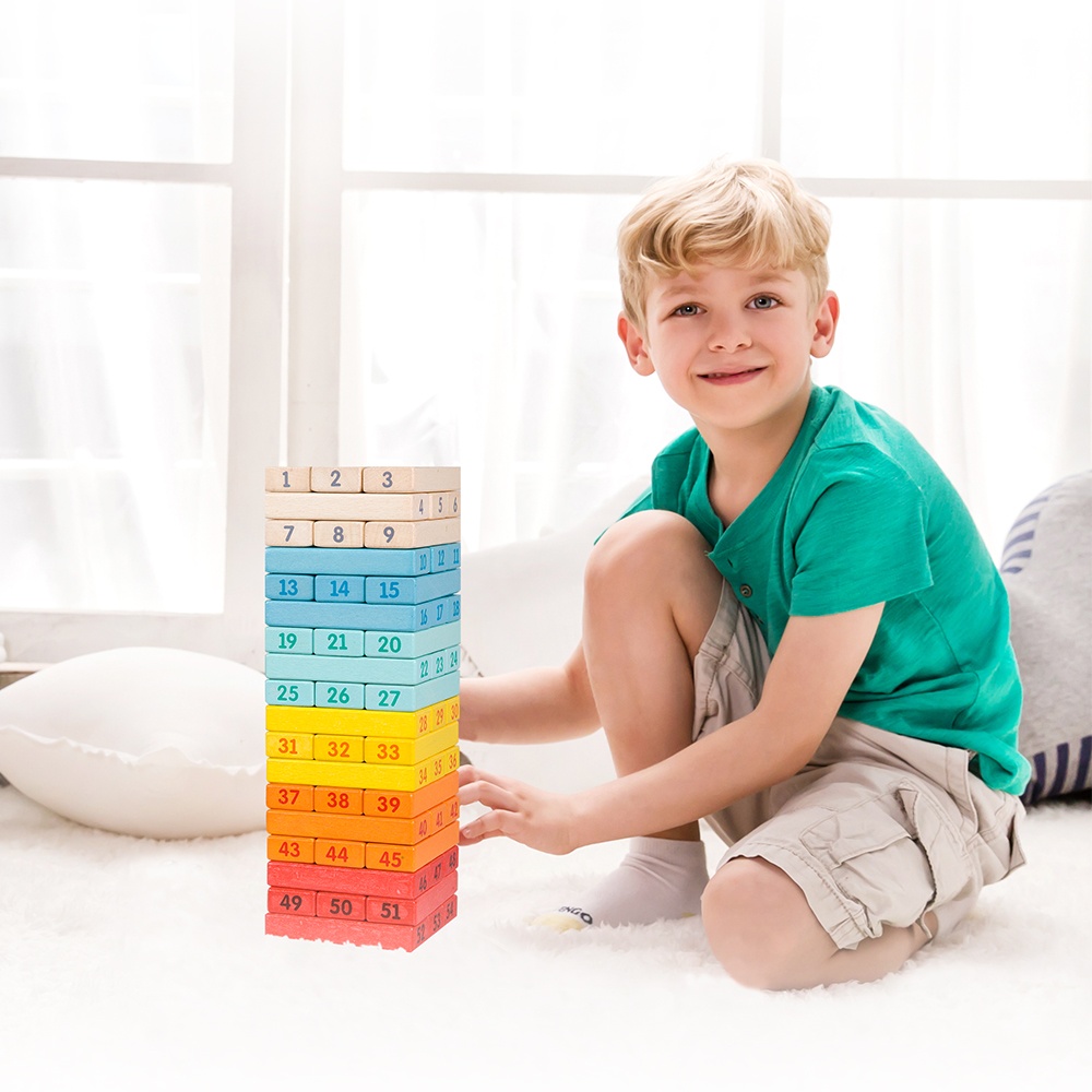Classic World - Deluxe Colourful Stacking Game - 55pcs - Image 2