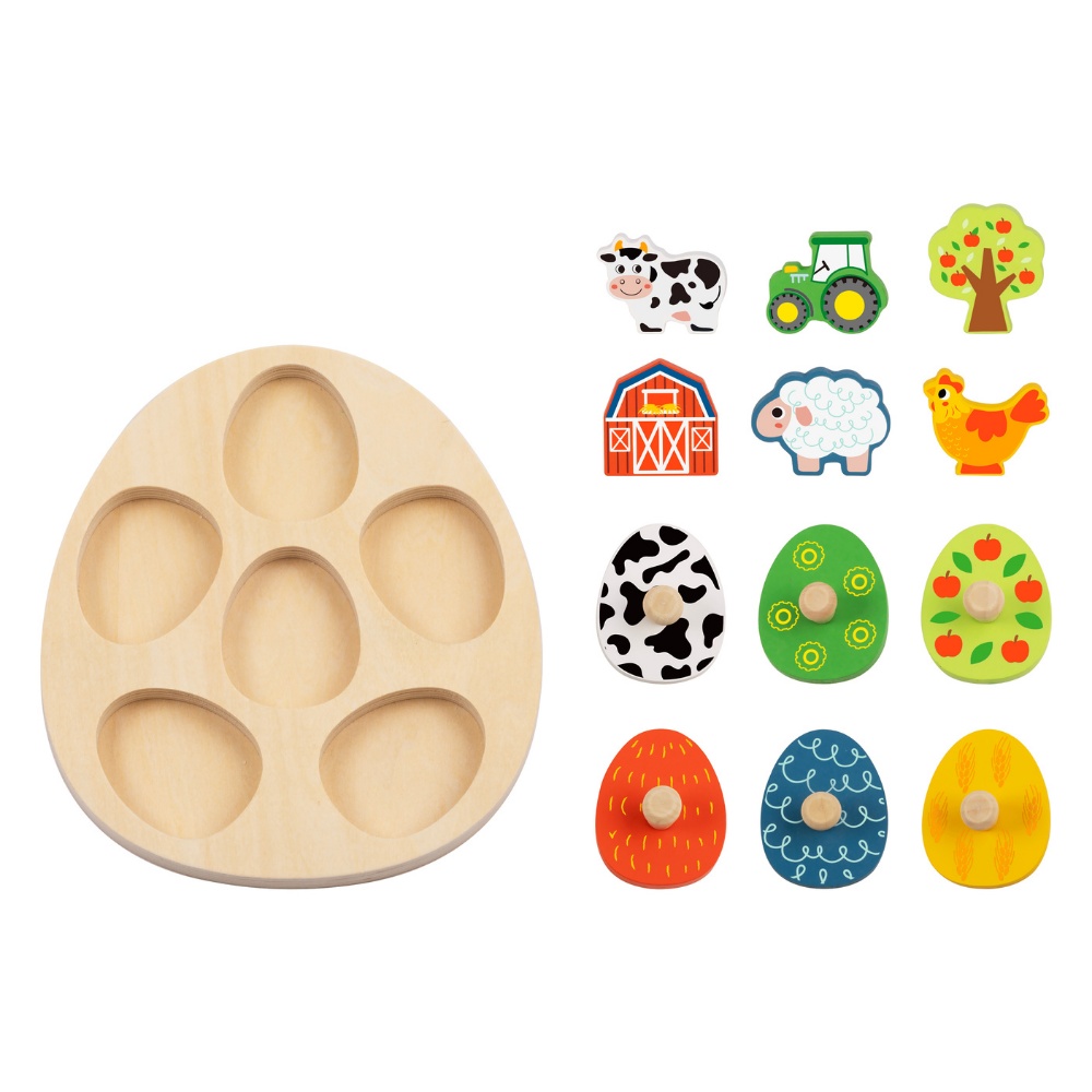 hi Pando - Multi-layered Wooden Puzzle: Farm 13 Pieces - Image 2