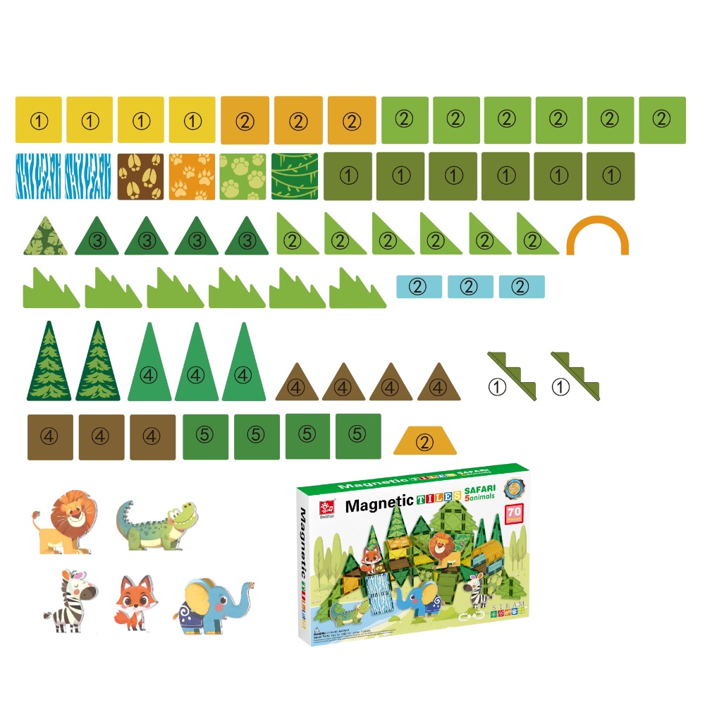 Magnetic Tiles - Wild Animals Set - 70 Pieces - Image 6