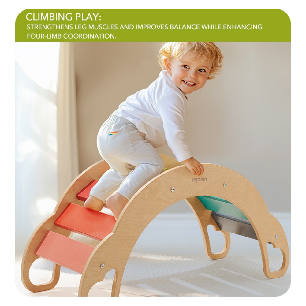 Mideer - Wooden Climbing & Rocking Rainbow Arch: Indoor Toy - Image 8