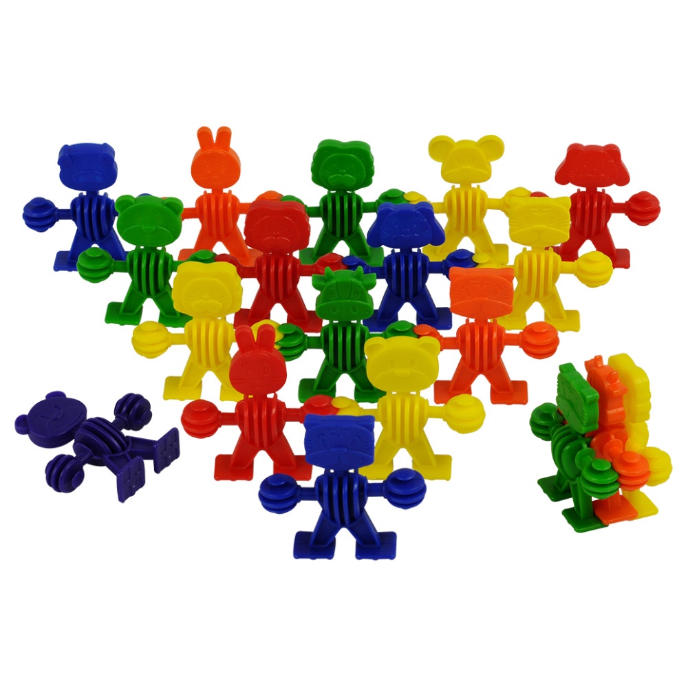 Greenbean - Linking Animals - Interlocking Building Blocks - 96pcs in Polybag