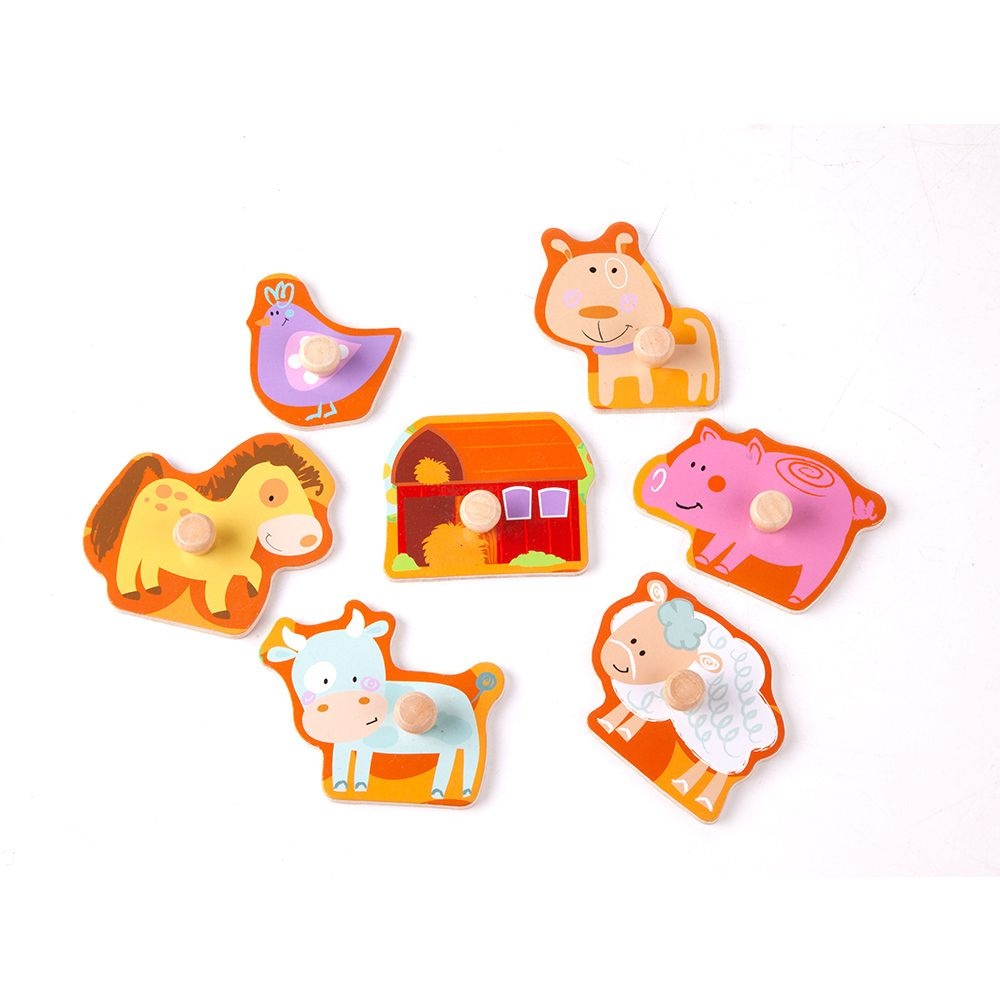 Classic World - Peg Puzzle - Farm - 7pcs - Image 4