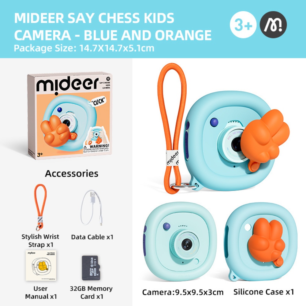 Mideer - Say Cheese Kids Camera - Blue and Orange - Image 3
