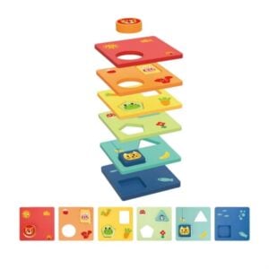 TookyToy - Wooden Shapes & Colours Puzzle