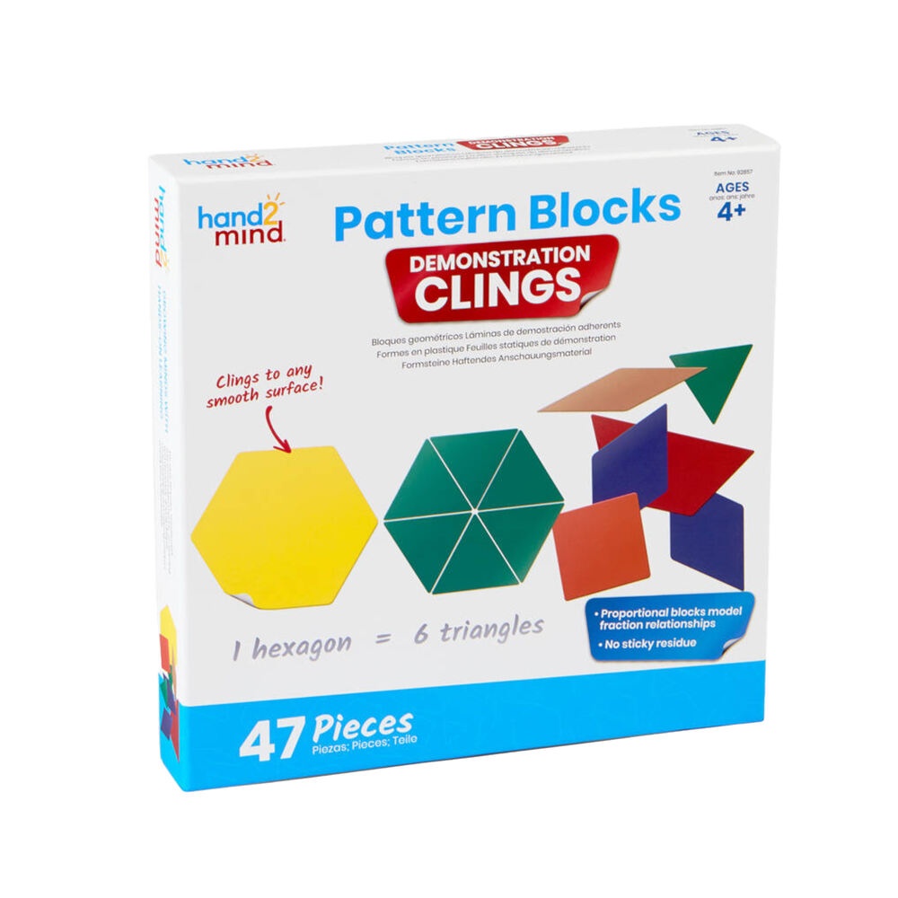 Hand2Mind - Pattern Block Demonstration Clings: 47 Pieces