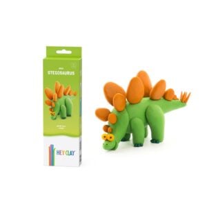 Hey Clay - Modelling Air-Dry Clay with Fun Interactive App - Stegosaurus, series Dinos, 3 cans