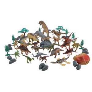 Greenbean - Dinosaur Playset Bucket - 45 Pieces Figures & Accessories for Kids Ages 3+