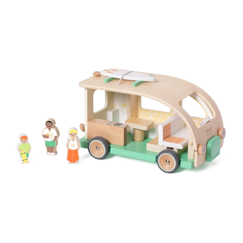 Classic World - Pretend & Play Camper Van Doll House - Wooden Play Set - 9pcs - Image 6