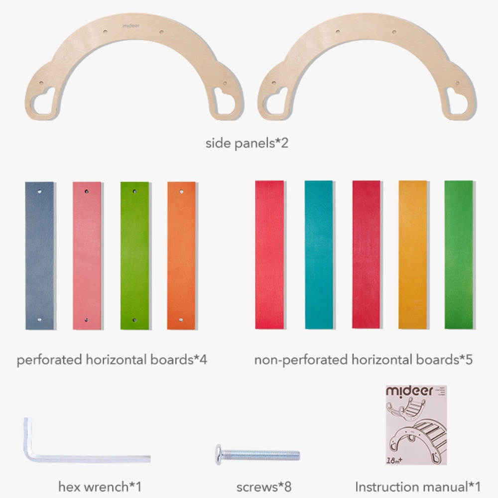 Mideer - Wooden Climbing & Rocking Rainbow Arch: Indoor Toy - Image 9