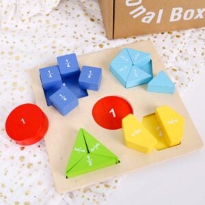 TookyToy - Wooden Fraction & Shapes Puzzle