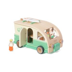 Classic World - Pretend & Play Camper Van Doll House - Wooden Play Set - 9pcs