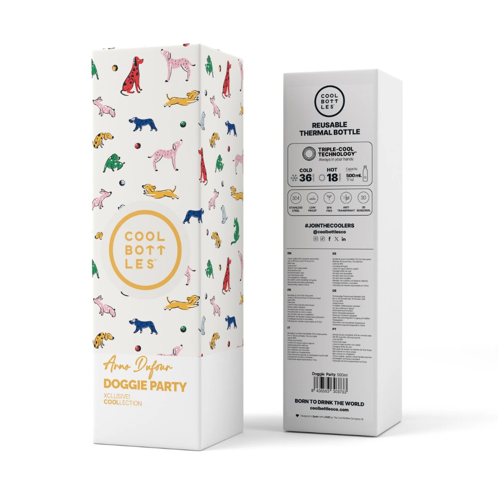 Cool Bottles - Triple-Insulated Water Bottle - Doggie Party 500ml - Image 5