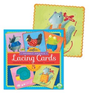 eeBoo - Fine Motor Lacing Activity Cards & Laces - Friendly Animals -**