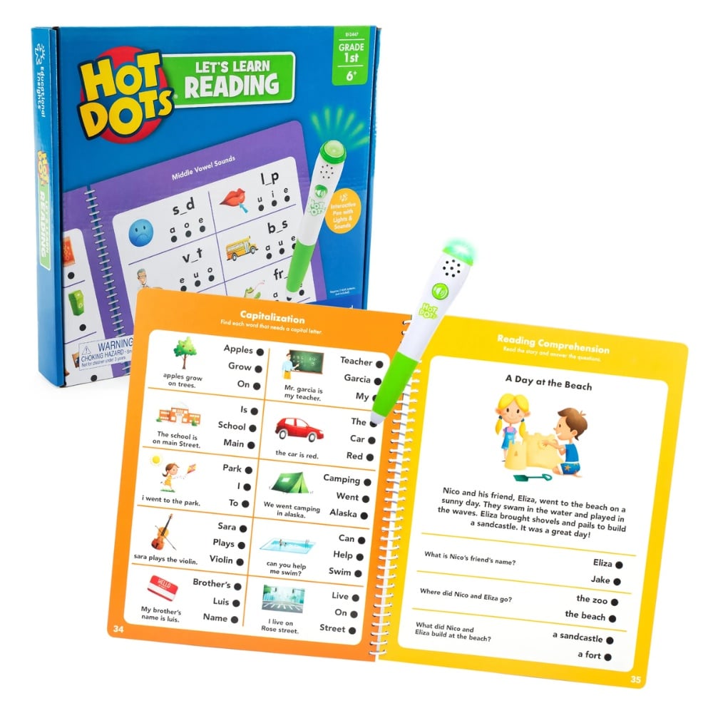 Educational Insights - Hot Dots® Interactive Self-Checking Activity for Kids: Grade 1 Reading