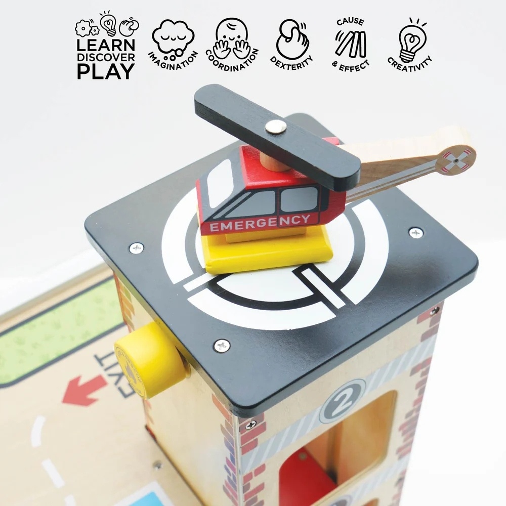 Le Toy Van - Fire & Rescue Wooden Garage - Image 4