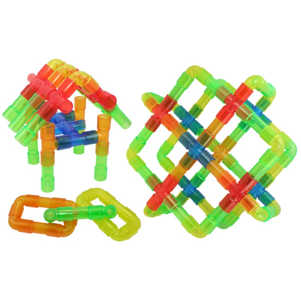 Greenbean - Building Pipes Transluscent Construction Set - 80pcs in Polybag - Image 6