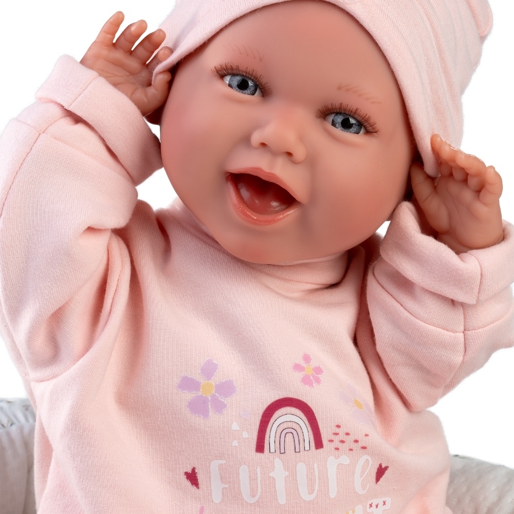 Llorens - Baby Girl Doll with Laughing Mechanism, Clothing & Cushion: Mimi - 42cm - Image 7