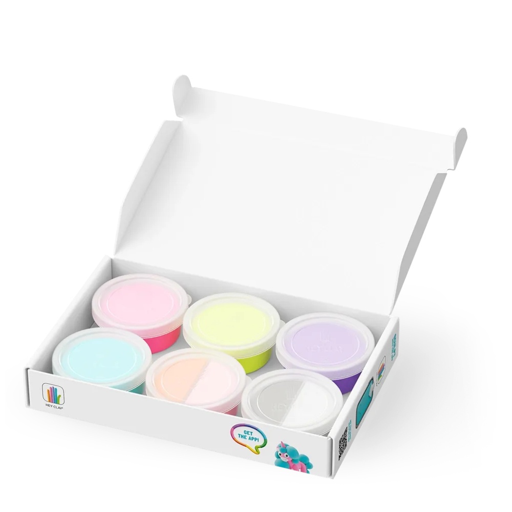 Hey Clay - Modelling Air-Dry Clay with Fun Interactive App - Brighty, Cloudy, Sparky, Series Rainbow Unicorns, 6 cans - Image 6